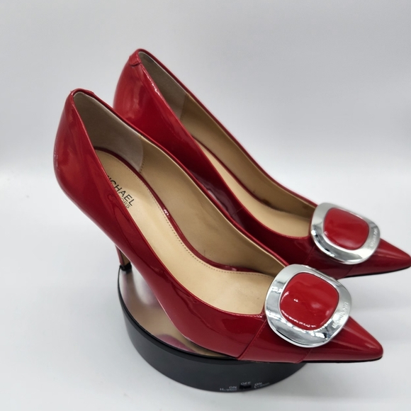 Michael Kors Pauline Red Heels Sz 8 - Picture 2 of 7
